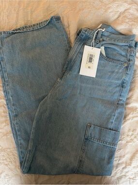 FRAME Light Wash Blue Denim Carpenter Jeans